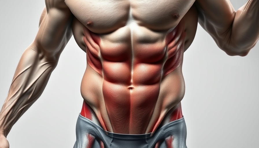 Anatomical illustration of male muscles during ab workout highlighting best exercises to build your ab workouts.