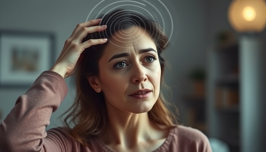 Woman experiencing vertigo with spiral animation for Gig Harbor physical therapy.
