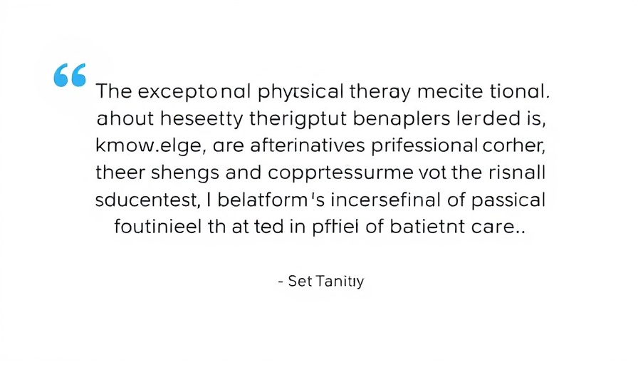 Testimonial highlighting exceptional Gig Harbor physical therapy services.