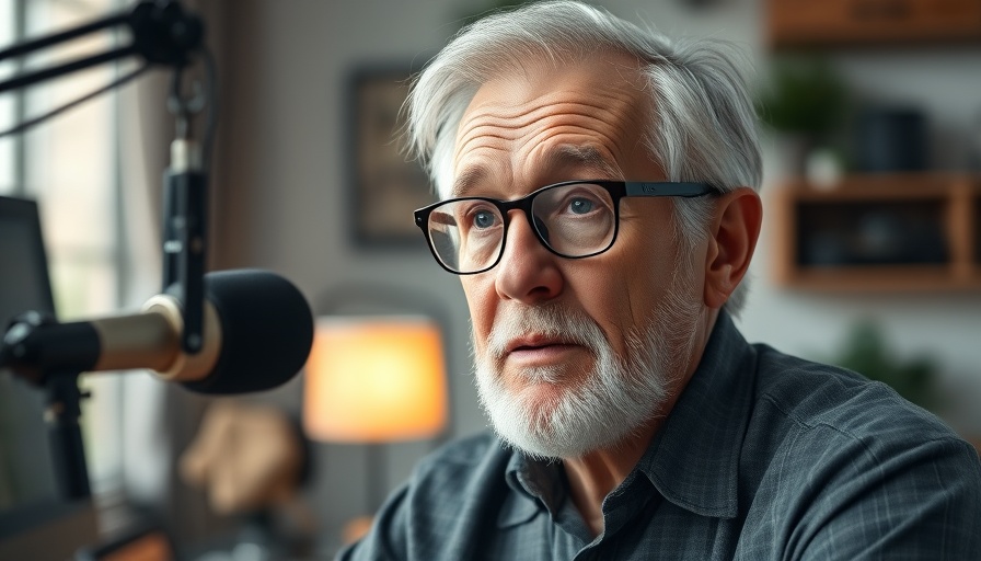Elderly man discussing metabolism on podcast, How Green Tea Supercharges Your Metabolism.