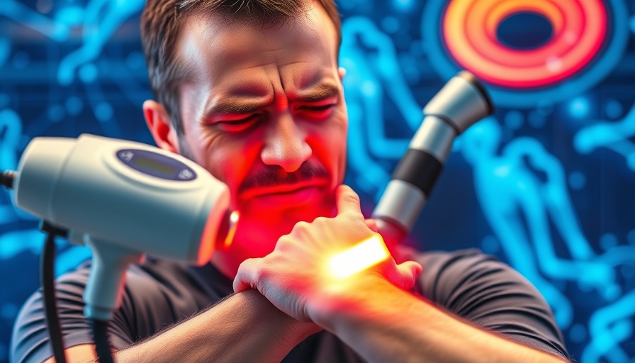 Shockwave therapy for wrist pain procedure with medical device.