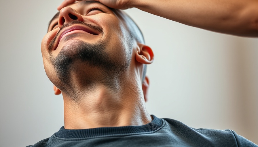 Man experiencing neck pain relief during chiropractic adjustment.