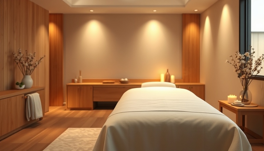 Serene massage room in Gig Harbor with cozy table and soft lighting.