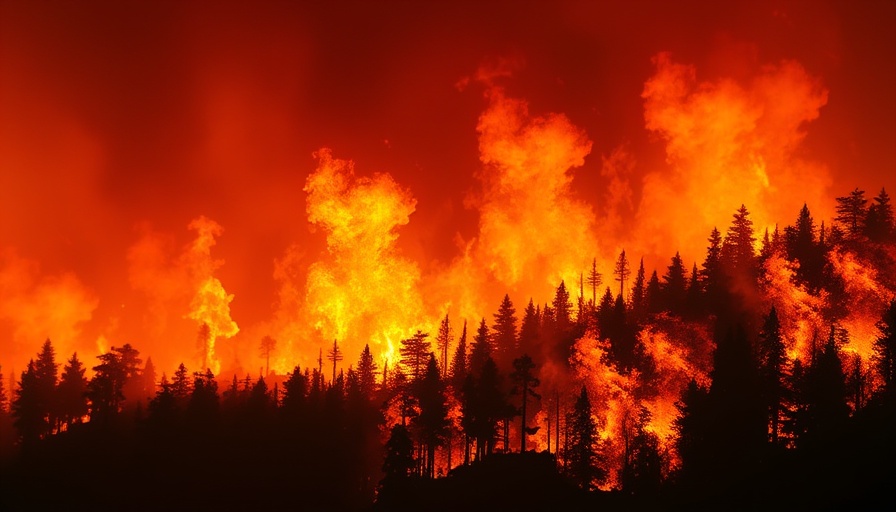Forest fire illustrating environmental toxins impact longevity.