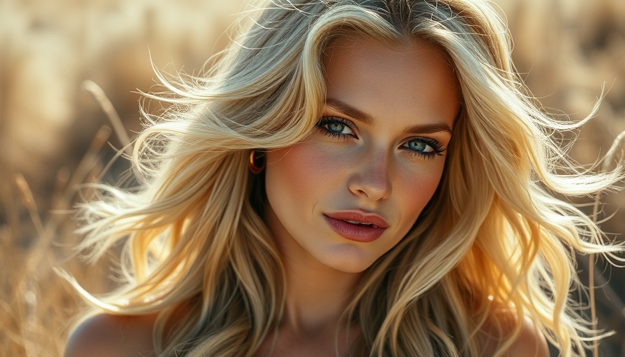 Wavy beachy hair in sunlight outdoors