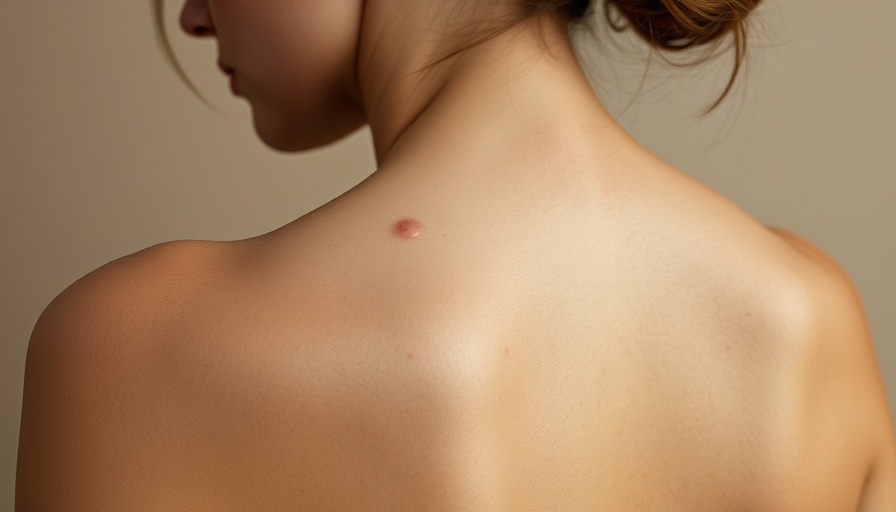 Close-up of a woman's back showing skin details, illustrating the difference between skin cancer and a pimple.