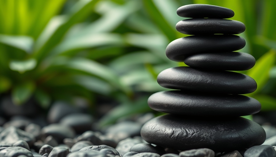 Balanced stack of stones evoking Nine Attitudes of Mindfulness.