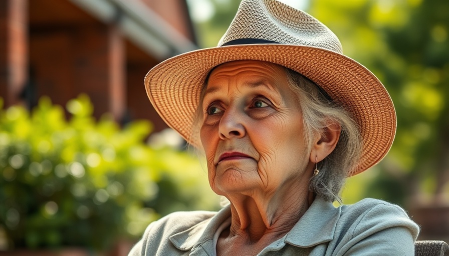 Contemplative older woman outdoors, menopause accommodations at work.