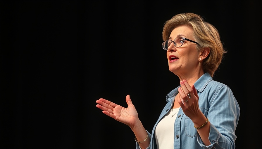 Middle-aged woman speaks on forgiveness, promoting mental health awareness in celebrities.