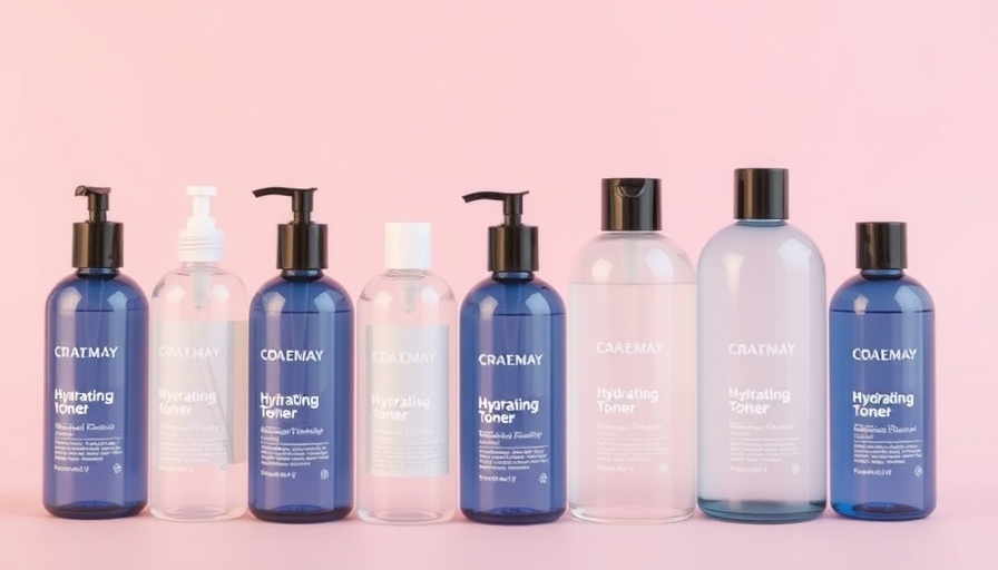 Minimalist display of best hydrating toners on pink background.