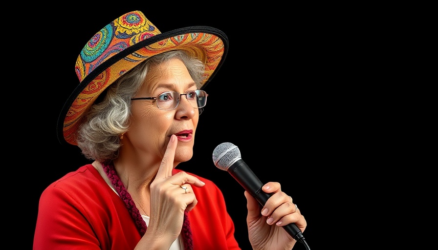 Mature woman engaging in a life-changing conversation in studio.