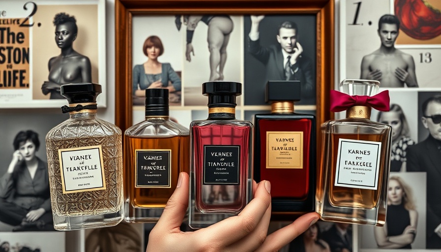 Elegant perfume bottles display: fruity Parisian fragrances for fall.