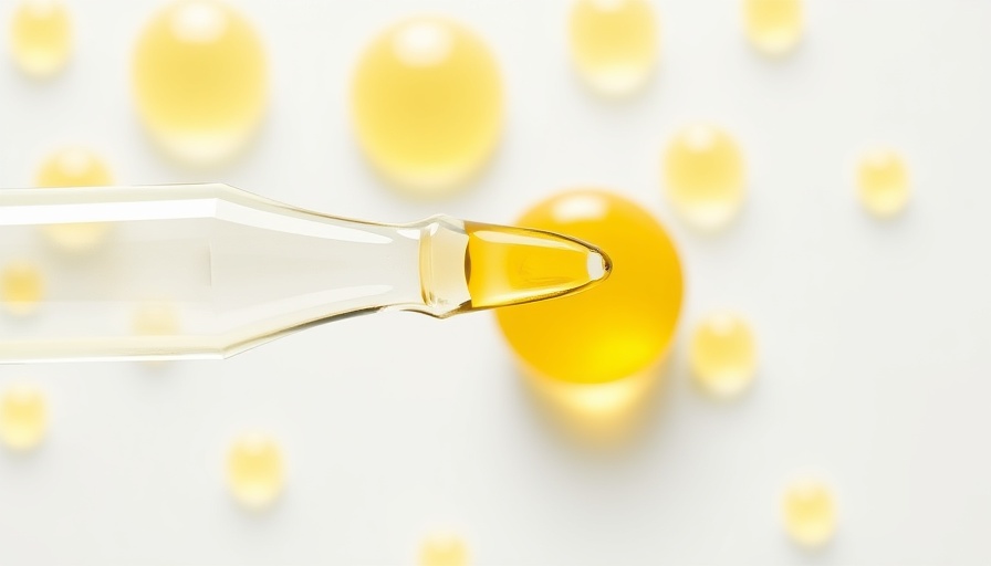 Yellow droplets and dropper representing gentle retinol products.