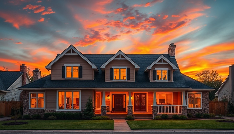 Charming suburban house at sunset in Baldwin County housing market.