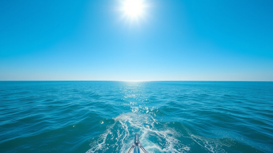 Serene view of ocean during fall fishing in Alabama.
