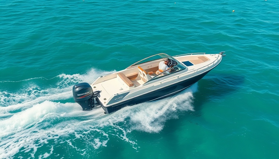 Speeding boat adventure in Venice Florida Inlet, turquoise waters.