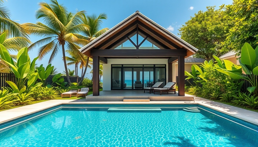 Luxury beach home in Destin with pool and garden.