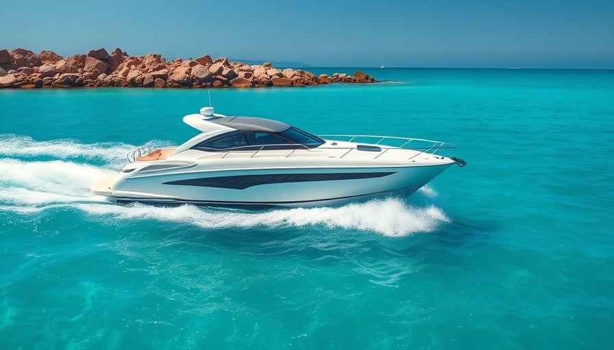 Sleek motorboat cruising in Gulf of America waters.