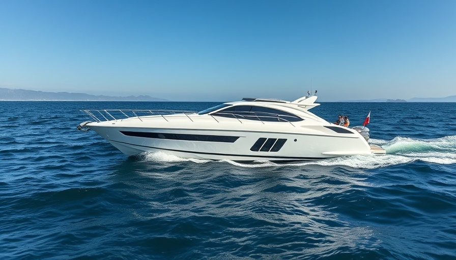 Yacht cruising through a Venice Florida inlet on a sunny day.