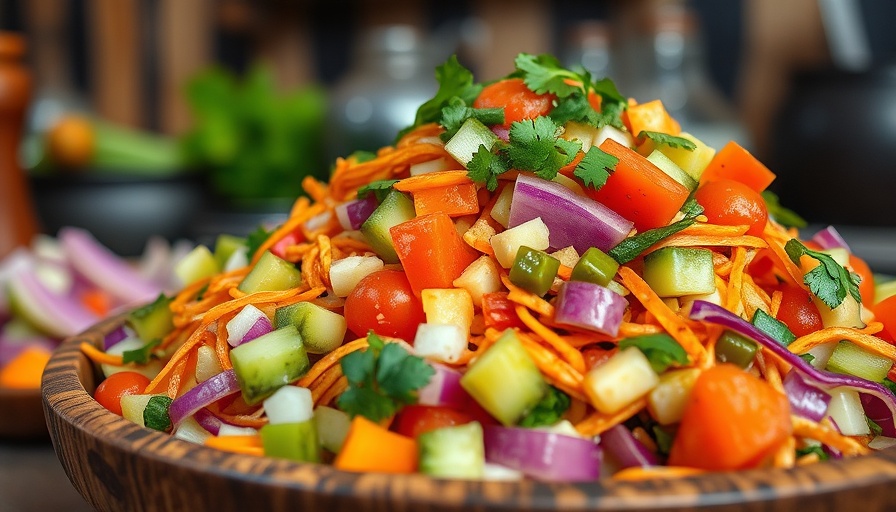 Colorful taco salad for Cinco de Mayo celebration.