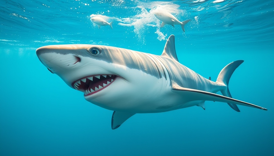 Great White Shark swimming underwater in Florida