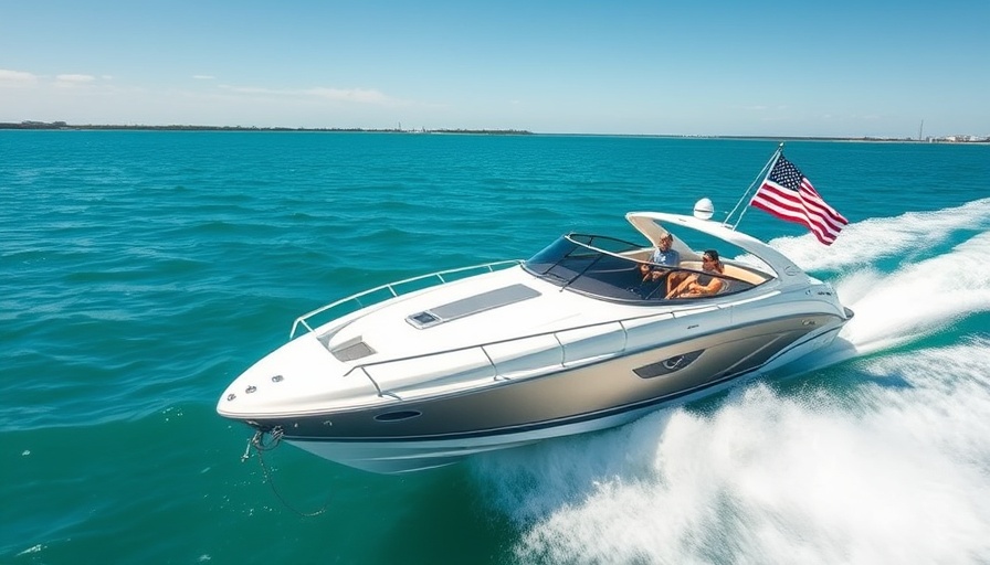 Boating adventures at Ken Thompson Park with a sleek motorboat.