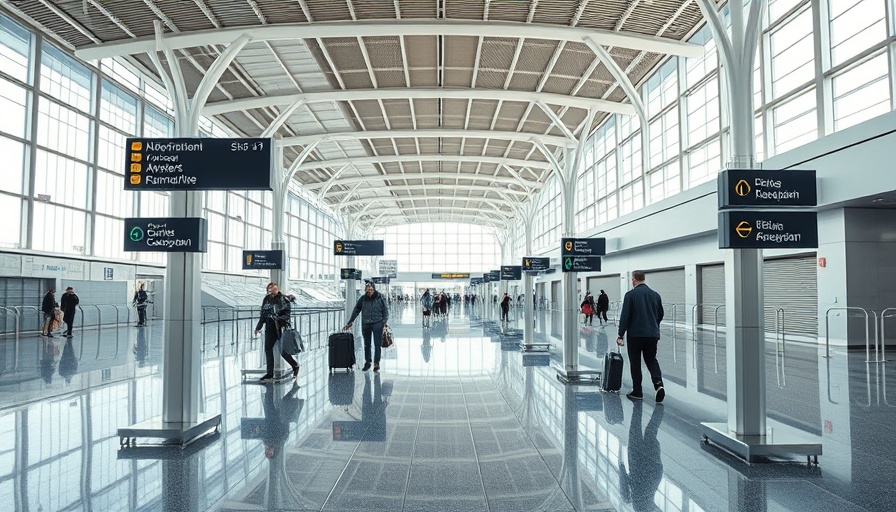 Spacious modern airport terminal with directional signs, Gulf countries lift Lebanon travel ban.