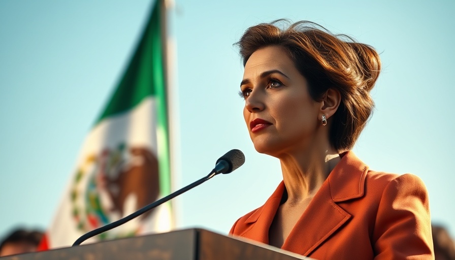 Mexico official addresses audience with flag in background amidst name change dispute