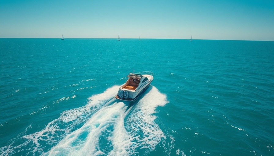 Speedboat cruising in the Gulf of America.