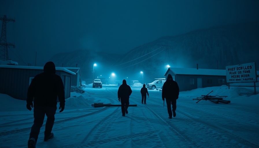 Abandoned military base Alaska exploration scene at night