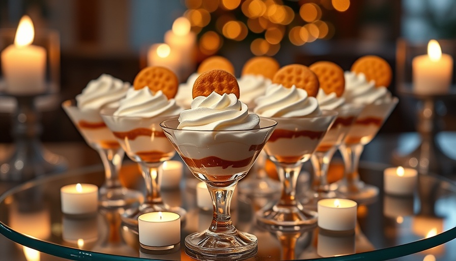 Mini dessert cups with whipped cream and biscuits, dessert bars around the world.