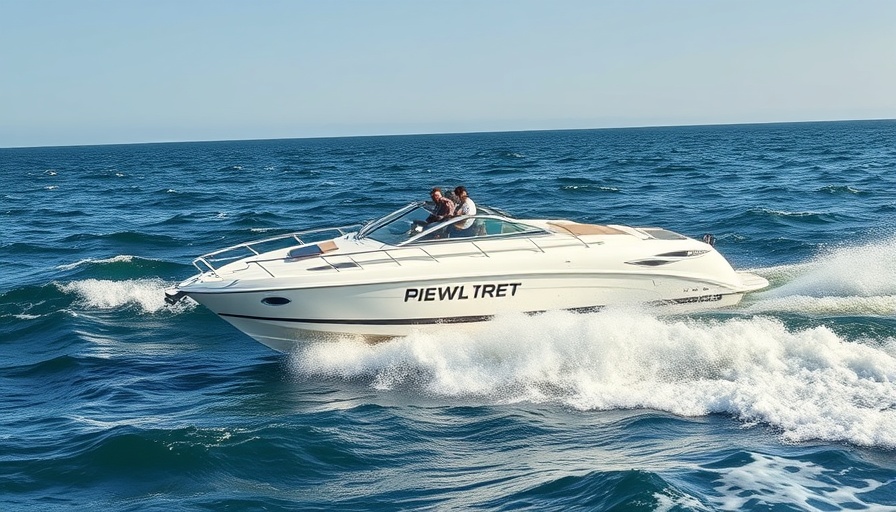 Speedboat speeding out to the Gulf of America