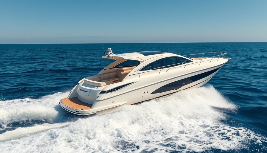 Boat speeding through Gulf of America, creating splash.