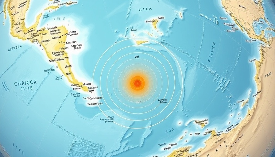 Map showing earthquake impact in Gulf of America.