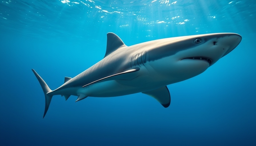 Graceful shark in clear ocean during Shark Week