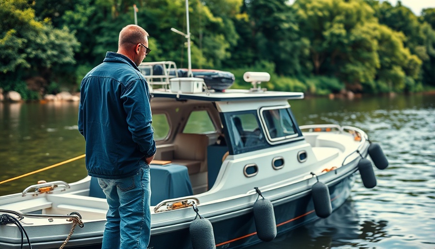 Research boat preparation for shark research by a lush river.