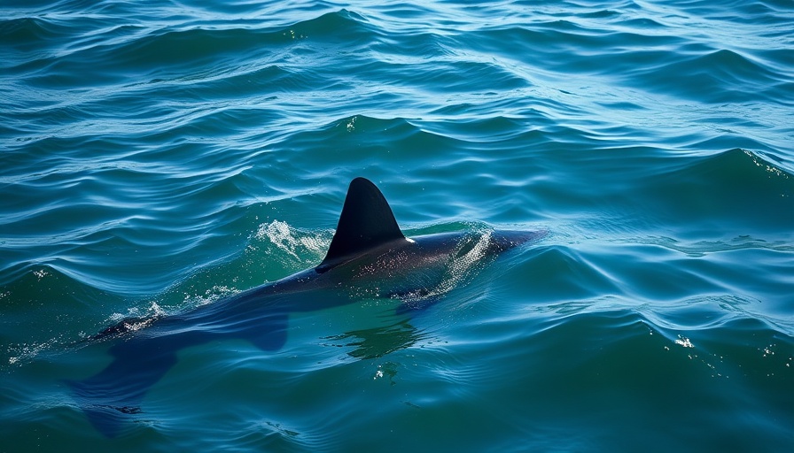 Blacktip shark encounter in calm ocean waters under sunny sky.