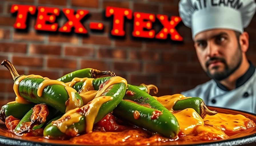 Chili Relleno Recipe: Tex-Mex collage with chef.