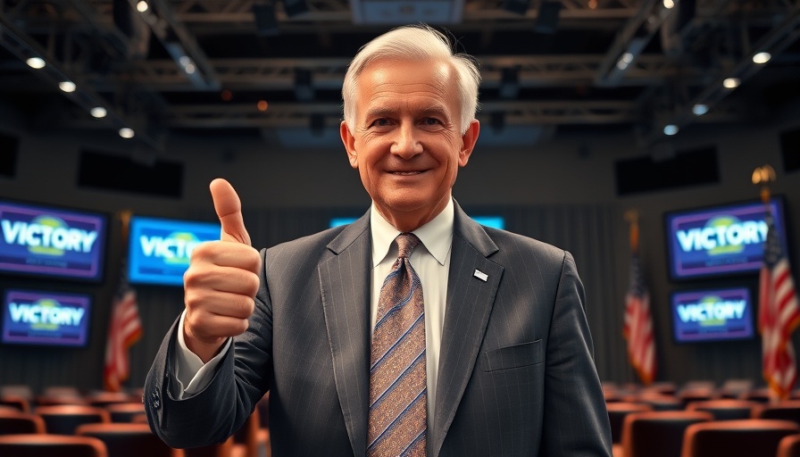 Confident man at press conference, Gulf of America spat victory.