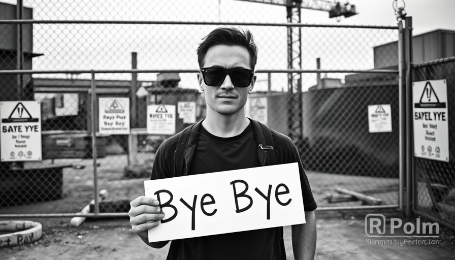 Person holding 'Bye Bye' sign in construction zone, Kim Gordon Trump era music update.