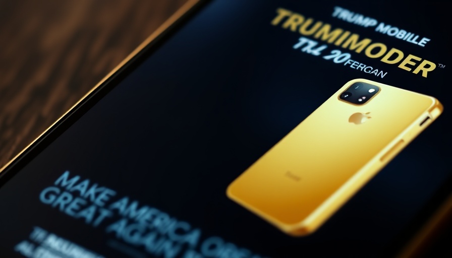 Trump Mobile phone pre-order ad on smartphone screen.