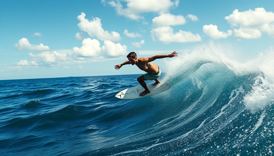 Surfer performing aerial on International Surfing Day in Alabama.
