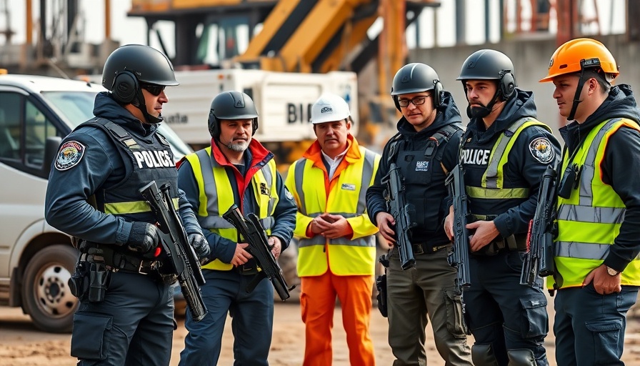 Gulf Coast immigration enforcement operation at construction site.