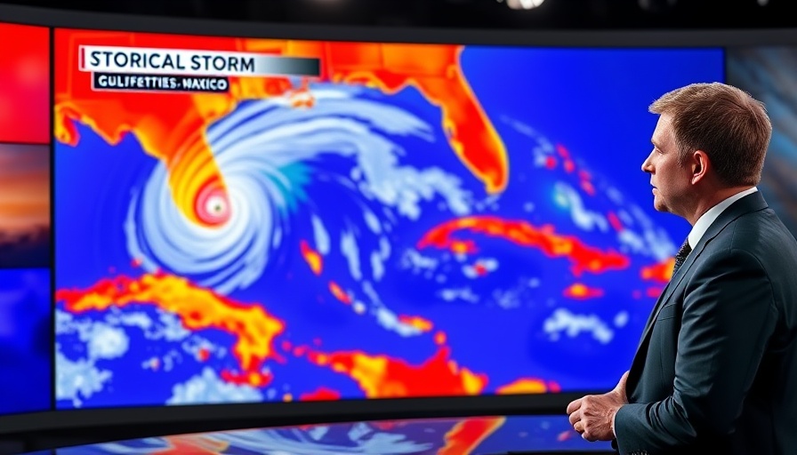 Weather presenter analyzes tropical development in Gulf of Mexico.