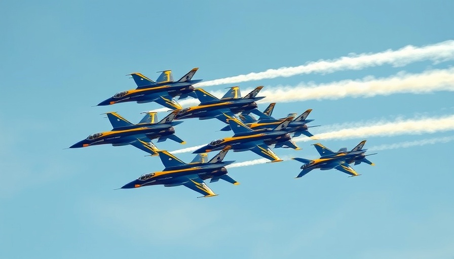 2025 Pensacola Beach Air Show: Fighter jets in formation over clear sky.