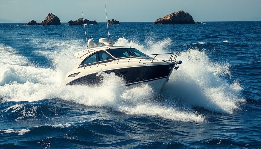 Dramatic Florida boat chaos with high waves and vivid ocean.