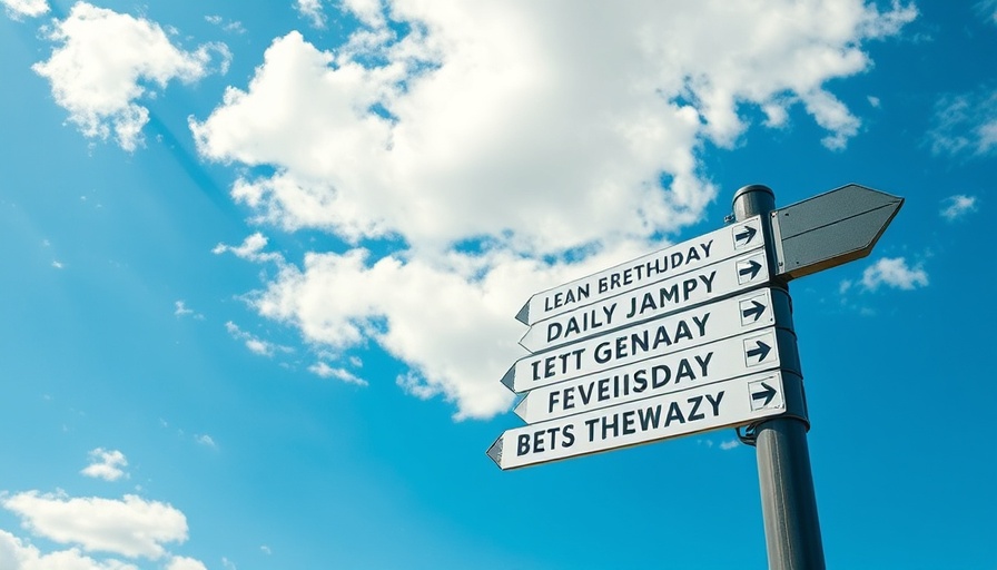 Sunny day signpost for summer events on the Gulf Coast.
