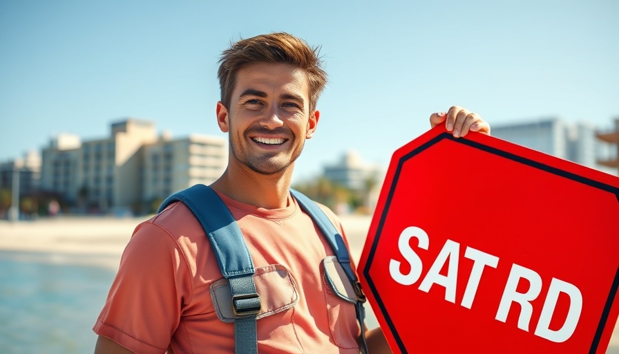 Lifeguard explaining beach safety tips in Alabama