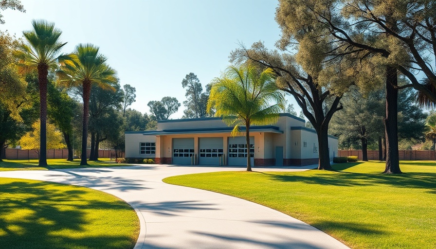 Orange Beach Fire Station building in daylight with clear blue sky.
