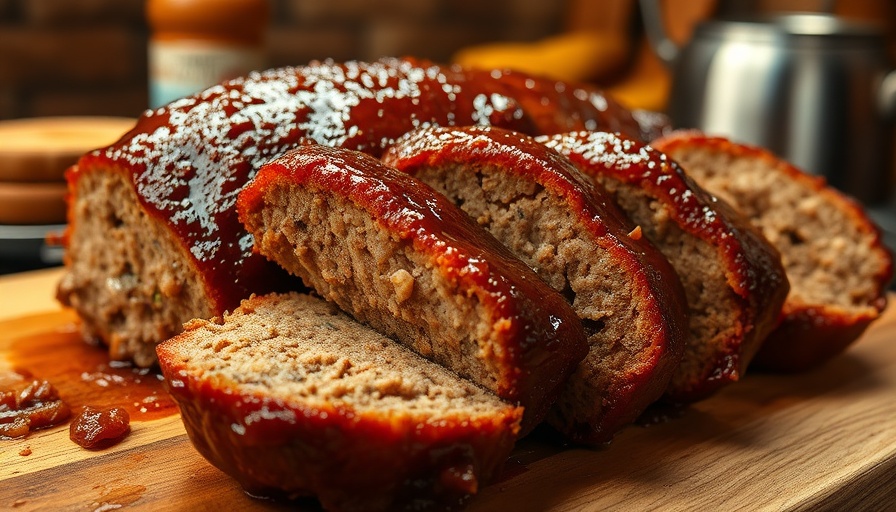 Juicy smoked meatloaf slices with a glossy glaze.